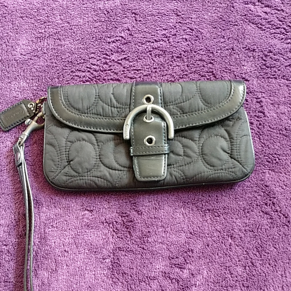 Coach black wristlet